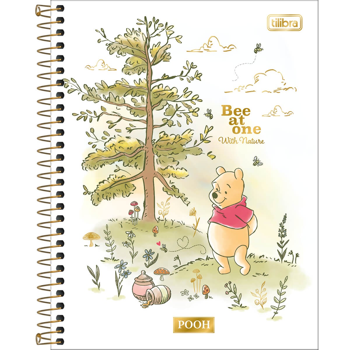 Caderno Espiral Capa Dura Colegial 1 Matéria Pooh 80 Folhas Pooh Cadernos Espiral Colegial 3731