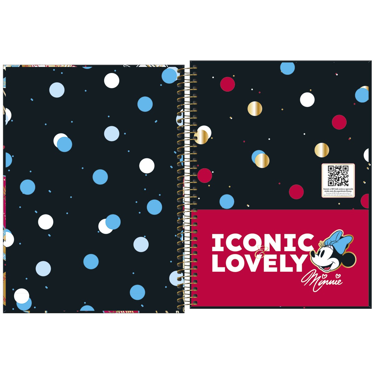 Caderno Espiral Capa Dura Universitário 1 Matéria Minnie Core 80 Folhas Minnie Cadernos 9208