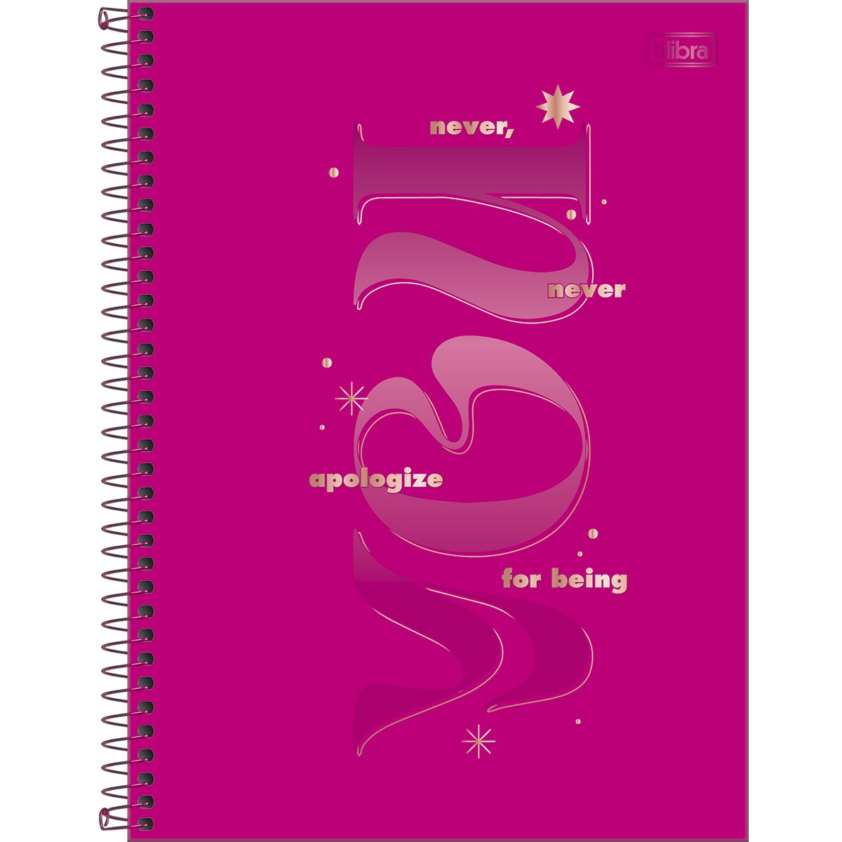 Caderno Espiral Capa Dura Universitário 10 Matérias Love Pink 160 Folhas Love Pink Cadernos 3993