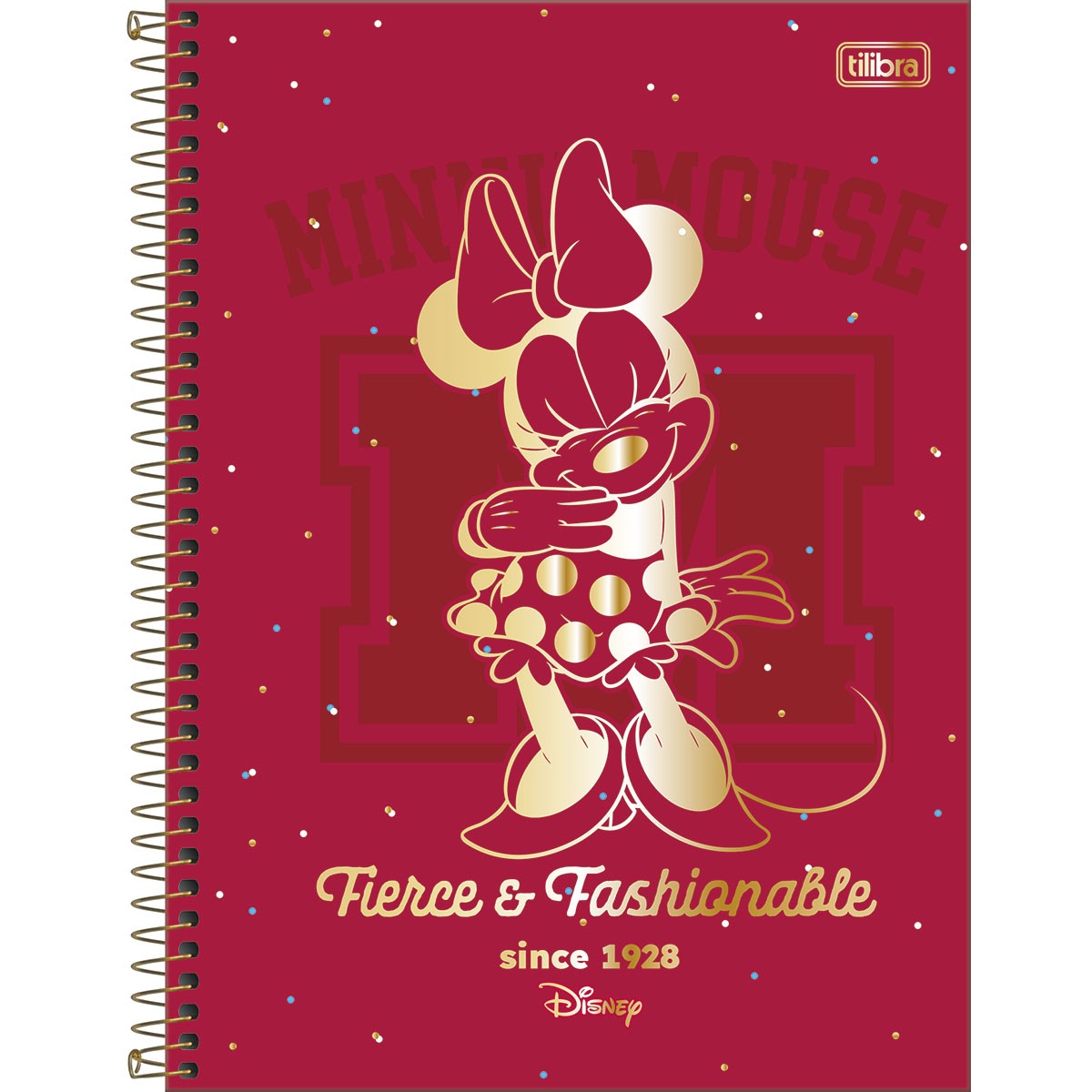 Caderno Espiral Capa Dura Universitário 10 Matérias Minnie Core 160 Folhas Minnie Cadernos 6012