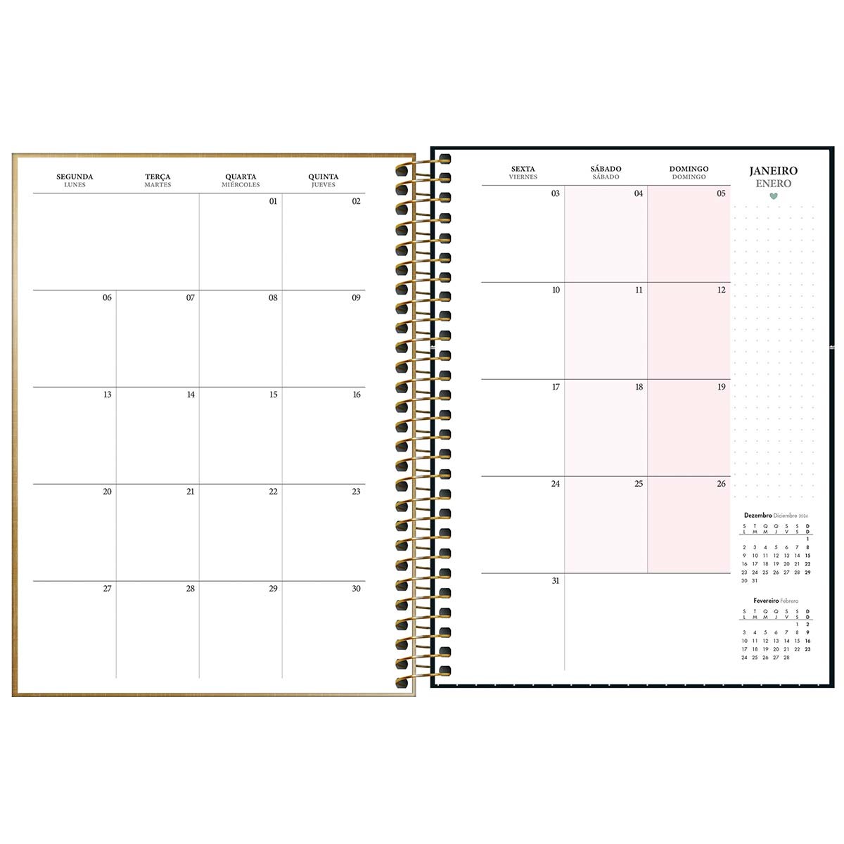 Planner Espiral 17,7 x 24 cm West Village Metalizado 2025 West