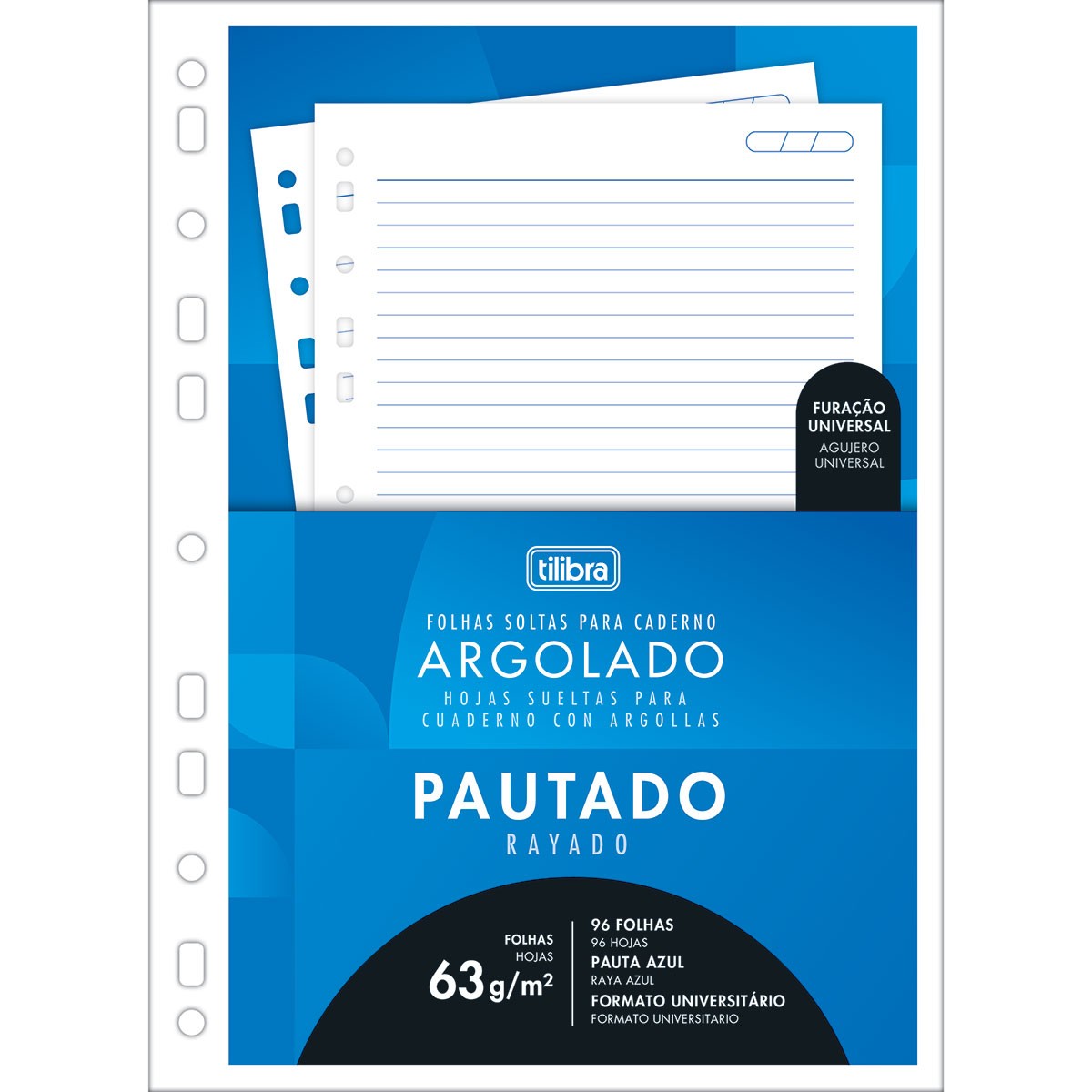 Refil Tiliflex Folhas Soltas Com Furação Universal Para Caderno Argolado Universitário 96 Folhas 6289