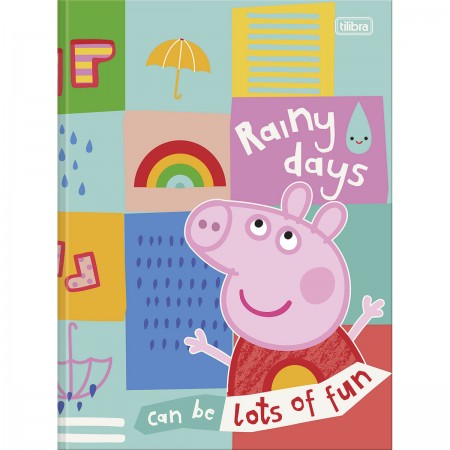 Foto ilustrativa Caderno Brochura Capa Dura Universitário Peppa Pig 80 Folhas