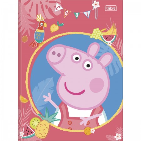 Foto ilustrativa Caderno Brochura Capa Dura Universitário Peppa Pig 80 Folhas