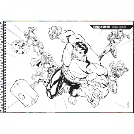 Caderno De Cartografia E Desenho Espiral Capa Dura Avengers