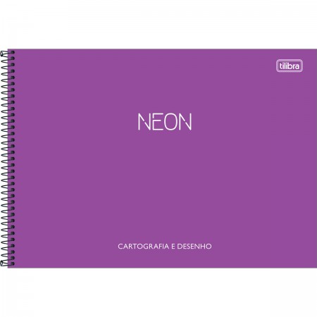 Foto ilustrativa Caderno de Cartografia e Desenho Espiral Capa Plástica Neon 80 Folhas