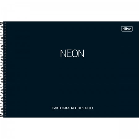 Foto ilustrativa Caderno de Cartografia e Desenho Espiral Capa Plástica Neon 80 Folhas