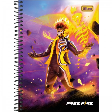 Caderno espiral Free Fire 80 folhas - Tilibra - Dokassa Distribuidora