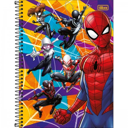 Caderno sem Espiral Grande Masculino Homem Aranha  Lister - Caderno Grande  - Homem Aranha - Spider-Man - 80 folhas - Universitário - Capa Dura  Costurado sem Espiral - 1un - Tilibra - Homem Aranha