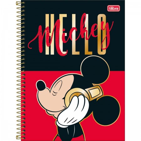 Caderno Espiral Capa Dura Universitário Matérias Mickey Folhas Mickey Cadernos