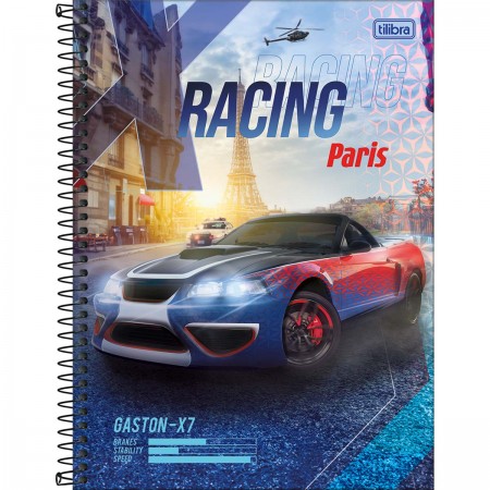 Caderno Espiral Capa Dura Universitário 10 Matérias X-Racing 160 Folhas -  Perseguição